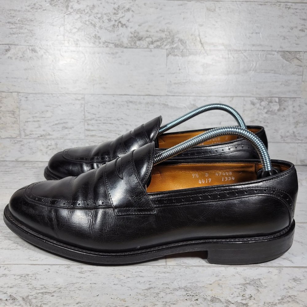 Allen Edmonds Men's Black Glenfield Split Toe Penny Loafers Shoes Size 9.5 D